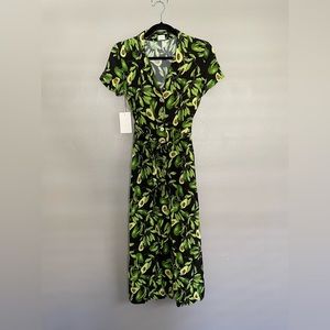 Aritzia Wilfred Womens Button Tie Shirt Dress Avocado XS